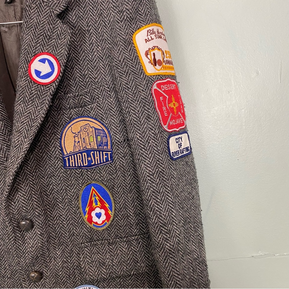 Riley Patchwork Relaxed Blazer Gray Herringbone S… - image 8